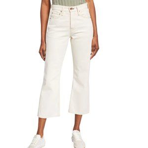 RAG & BONE WOMEN'S MAYA ECRU HIGH RISE ANKLE WIDE LEG JEANS